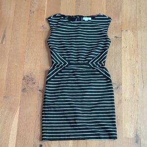 White House Black Market Black and White Striped Mini Dress